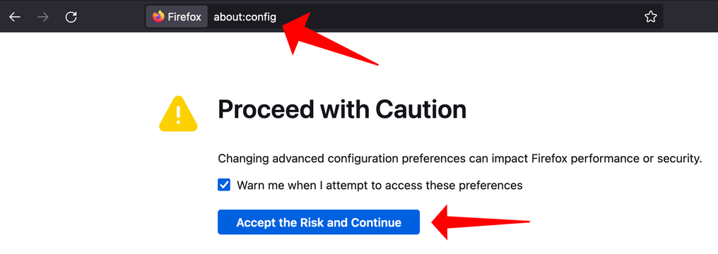 Firefox about:config <br>
